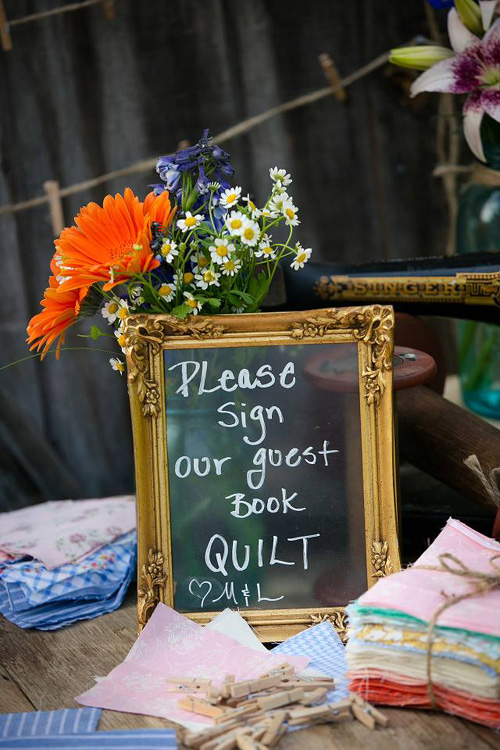 Please sign out wedding guest book quilt