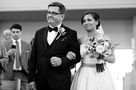 Bride and Father walking down aisle