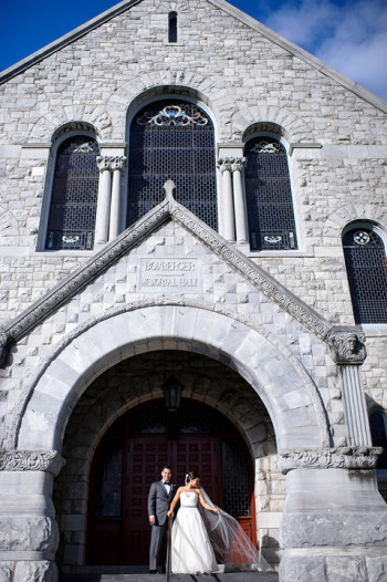 Bride and Groom at Church in Philadelphia PA