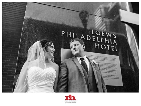 Bride and Groom Loews Philadelphia Hotel