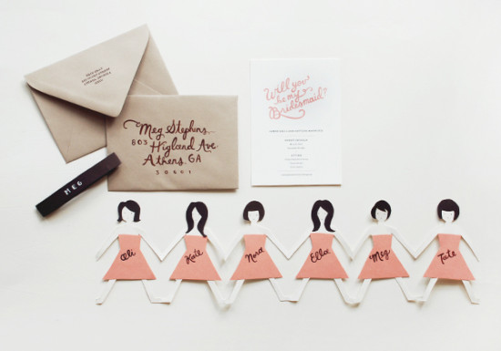 Paper Doll Card for Bridesmaids