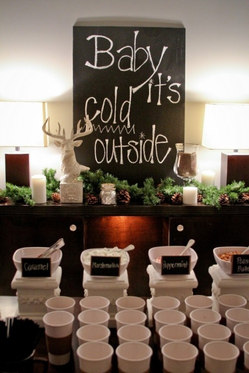 Hot Chocolate Bar at Winter Wedding