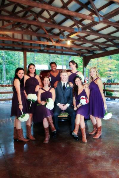 Rustic Bridesmaids with boots