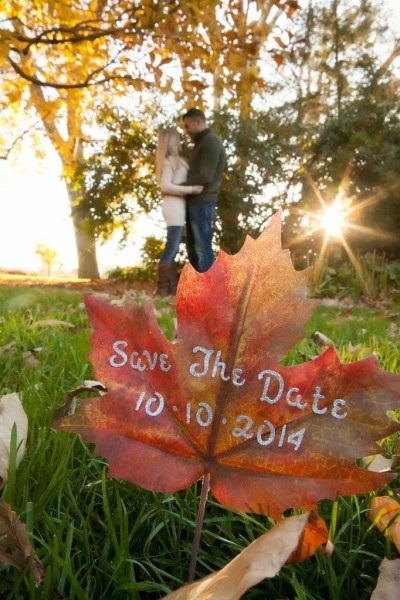 Fall Engagement Photo Ideas - Save the Dates