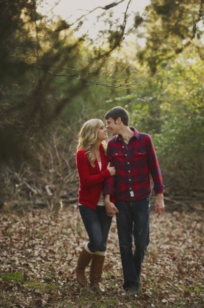 Fall Engagement Photo Ideas - Stroll in the Leaves